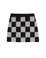 CHECKERBOARD KNIT MINI SKIRT BLACK (6608602792054)