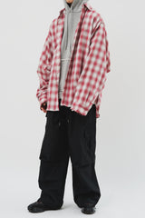 スプレーチェックオーバーサイズシャツ (3color)