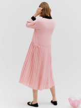 Lace pleated dress - Pink (6682486931574)