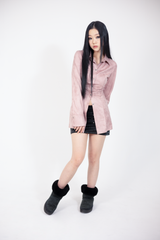 ビンテージスエードロングシャツ / VINTAGE SUEDE LONG SHIRT #PINK