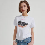 Box cat T-shirt [Light grey] (6679680221302)