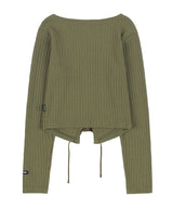 [NF] HITCH EYELET CARDIGAN (KHAKI)_F23ZB267