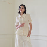 ビックカラーシャツ/BIG COLLARED SHIRT (CREAM)