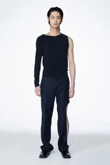 ONE SLEEVE BASIC T-SHIRT BLACK