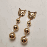 メルビーザキャットシリーズ - モダンボールピアス / Melbie The Cat Series - Modern Gold Ball Piercing