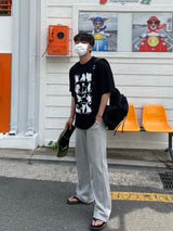 レイジーキャットハーフTシャツ / LAZY CAT HALF T-SHIRTS(2COLOR)