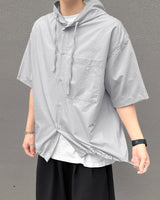 テンセルフードシャツ / Tencel Hooded shirt