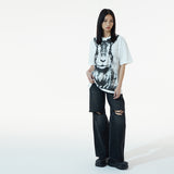 ルーズデストロイドペイントデニムパンツ / LOOSE DESTROYED PAINT DENIM PANTS