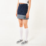 フェンススイングデニムミニスカート / FENCE SWING DENIM MINI SKIRT (BLUE)