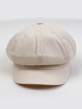 Belted Cotton Ivory Newsboy Cap (6589934731382)