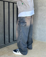 Fake cargo denim pants