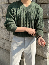 フォードツイストVネックニットウェア / Ford Twisted V-neck Knitwear (7 colors)