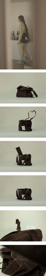 クロスビンテージキャンバスバッグ / Cross Vintage Canvas Bag - Brown