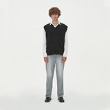 BLOCK LINK KNIT VEST_BLACK (6610821415030)