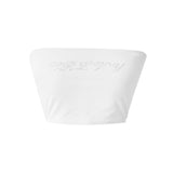 キュービックレタリングロゴチューブトップブラトップ/cubic lettering logo tube bra top (white)