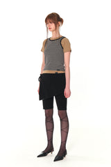 BIKER LAP SKIRT SHORTS (BLACK)