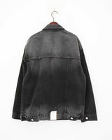 ウォッシングブラックブルーボクシージャケット / Washing Black Blue Boxy Jacket