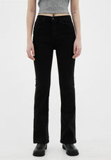 no.740 ピーチブラッシュブーツカットパンツ/no.740 Peach brushed black bootcut pants