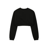 バタフライクロップスウェットシャツ/0 8 butterfly crop sweat shirt - BLACK