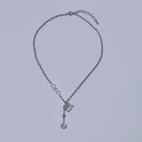 Butterfly Holographic Gemstone Heart Necklace