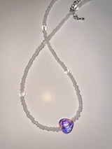 クリスタルハートミービーズチョーカーネックレス / Crystal Heart Me Beaded Choker Necklace