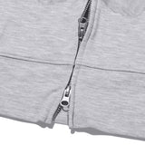(X) WITTY BUNNY SPLIT GRAPHIC CROP HOODIE ZIP UP [MELANGE GRAY]