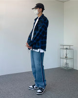 カットオーバーチェックシャツ / Cutting over-checkered shirt (6628253991030)