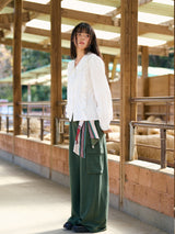 Frill Collar Ruffle-Tuck Blouse (2colors)