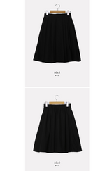 Natural Pleated Midi Skirt (2color)
