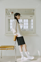 ユニセックスカフハーフパンツ/unisex cuff half pants black