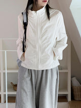 [MADE] Shanti Windbreaker Shirring Wrinkle Long Sleeve Zip-Up