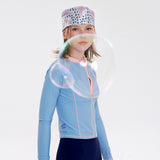スモールチェリージップアップラッシュガード / SMALL CHERRY ZIP-UP RASHGUARD [SKY]