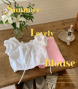 Crop Banding Short Sleeve Blouse (2color)