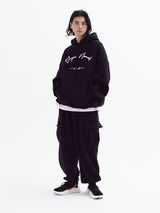 Balloon over cargo fleece jogger pants Black
