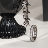 バゲット クリア リング / Baguette Clear Ring (black silver)