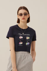 チェリーブラー半袖Tシャツ／CHERRY BLUR SHORT SLEEVE T-SHIRT [NAVY]