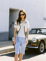 プチリボンニットベスト / Petite Ribbon Knit Vest (Ivory)