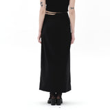 212-unbalance ribbon slit skirt (6564764844150)