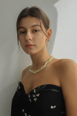 ツイストネックレス/twist necklace - white and green