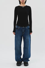 Wave Pocket Wide Denim