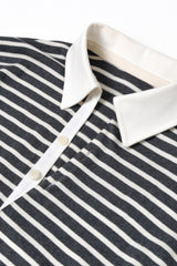 WOVEN COLLAR RUGBY T-SHIRT (stripe)