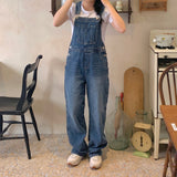 フレンチワイドデニムオーバーオールサスペンダージャンプスーツ / French wide denim overalls suspenders jumpsuit