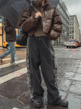(UNISEX) ハーフウォッシングダブルポケットデニムパンツ