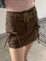 バウンダーY2Kウエスタンリボンミニスカート / Bounder Y2K western ribbon mini skirt