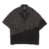 チェック＆レースダメージシャツ / check & lace damanged shirt