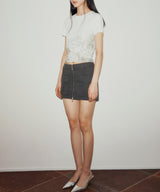 グラフィック半袖トップ / GRAPHIC HALF SLEEVE TOP (WHITE)