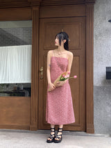 グリックフラワースクエアロングナシワンピース/Greek Flower Square Long Sleeveless Dress