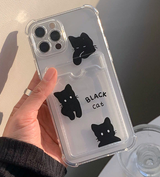 ブラックキャットカードストレージバンパーフォンケース