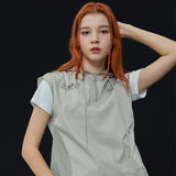 [NF] UTILITY NYLON HOOD VEST (LIGHT GRAY)_F23QB468