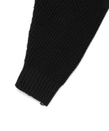 DAMAGED KNIT ZIP UP HOODIE BLACK(CV2DFUK681A)